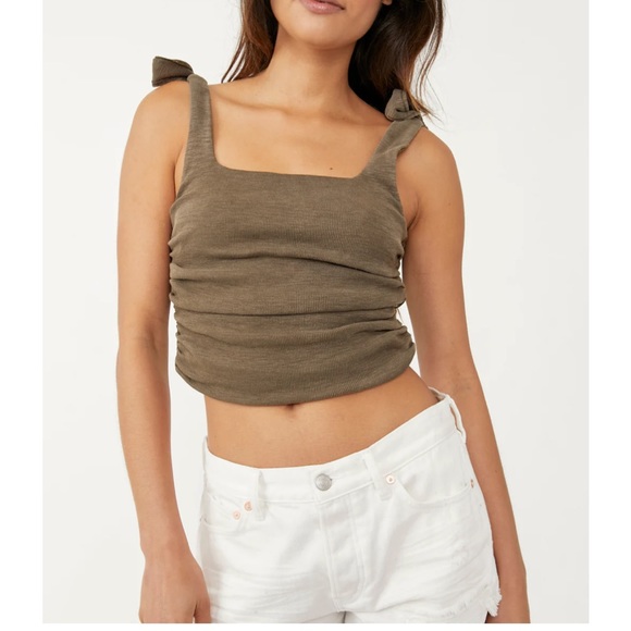 Free People Boulevard Cotton Crop Top - oregano - Picture 3 of 8